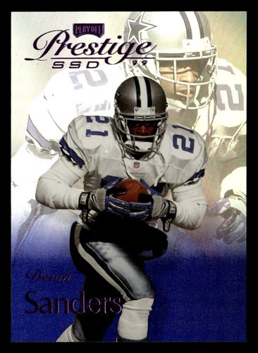 DEION SANDERS cowboys 1999 Playoff Prestige SSD #34 Purple 75/500 (N5)