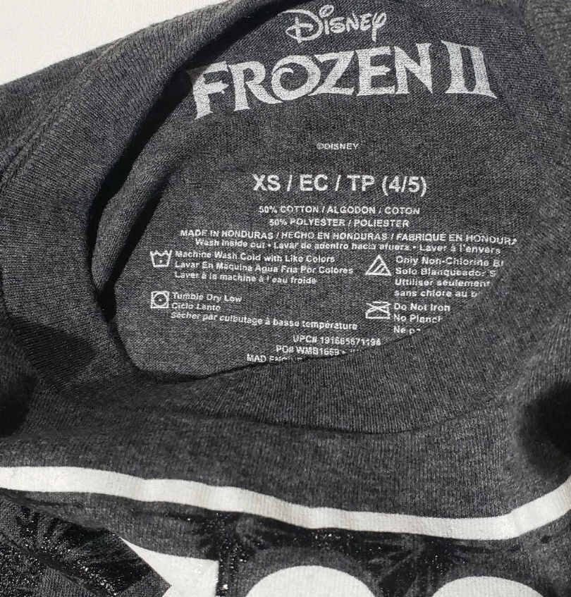 Camiseta gris Disney Olaf Boys Xsmall (4/5) demasiado genial para manejar Frozen 2 niños Foto 3 de 4