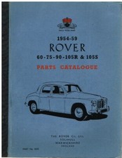 ROVER P4 60 75 90 105R 105S (1954-59) ORIGINAL FACTORY PARTS CATALOGUE * VGC *