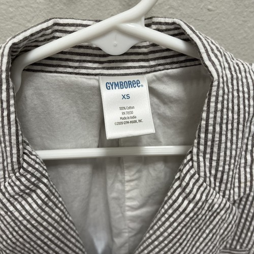 Gymboree Youth Boys Blazer Jacket Seersucker Lined Taupe & White XS - Picture 3 of 6
