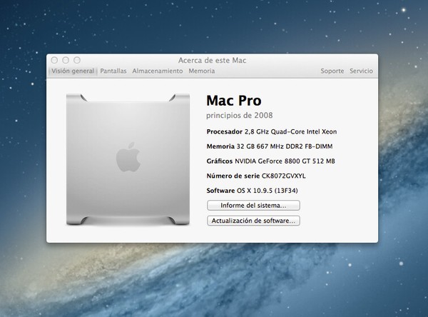 Apple Mac Pro 3.1 2,8 Quad-Core Intel Xeon 8800GT 32GB RAM SSD256GB
