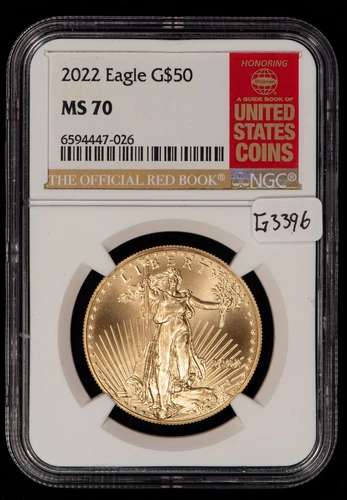 2022 G$50 1 oz Gold American Eagle - Red Book Label - NGC MS 70 - SKU-G3396