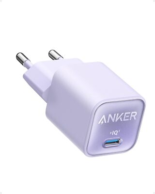 Anker USB C GaN Charger 30W 511 Ladegerät Schnellladegerät mit iPhone 15 Schwarz