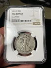 1921-D NGC Fine Details Walking Liberty Half Dollar Key Date