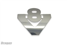 Scania V8 Badge Moyen Pour Scania Camion Acier Inoxydable Poli Accessoires