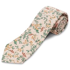 Cotton Floral Ties for Men 2.76" Men's Skinny Tie Linen Flower Beach Tree