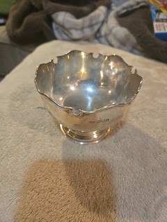 ANTIQUE STERLING SILVER LONDON MONTEITH ROSE BOWL GOLDSMITH & COMPANY 148.3 GRMS