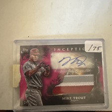 MIKE TROUT-18 Inception (#34/75) JUMBO 3-COLOR PATCH JERSEY/AUTO/Angels