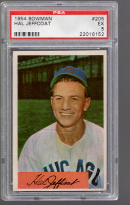 SLA403- 1954 Bowman #205 Hal Jeffcoat - PSA Ex (5)