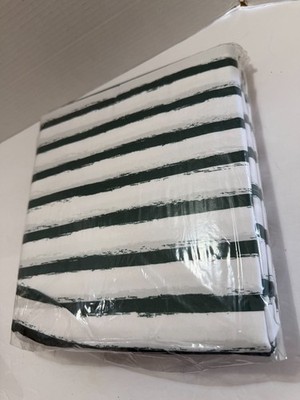 New!  Amazon Basics Full Size Jersey Sheet Set in Green stripped