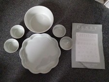 6 Piece Denby Greystone Oven To Table Cookware Set (4x Ramekin, Souffle, Flan)