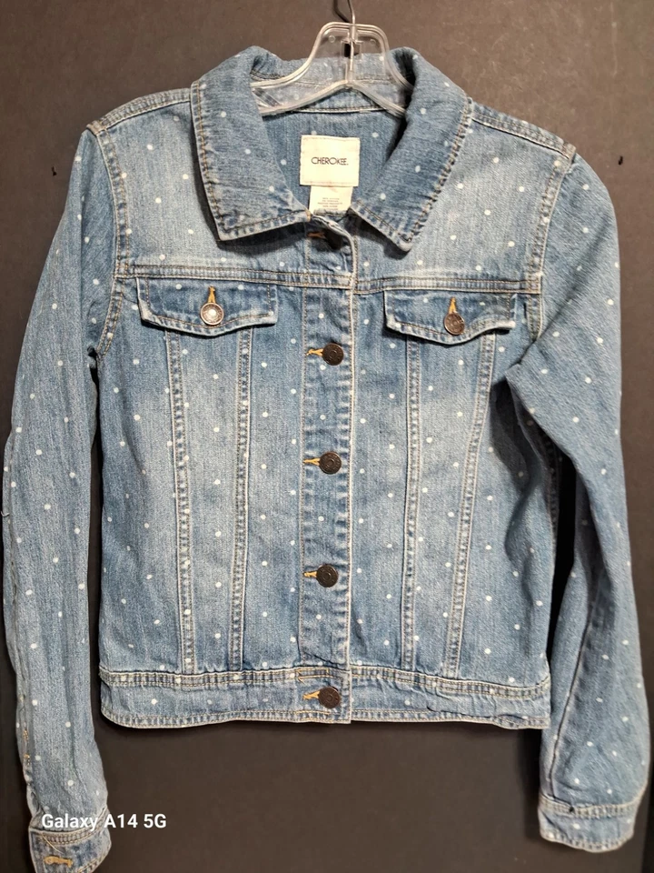 Chaqueta Vaquera Azul Cherokee Niño Junior Talla 14/16 XL/TG Bonita Decorada a Crochet Foto 2 de 4