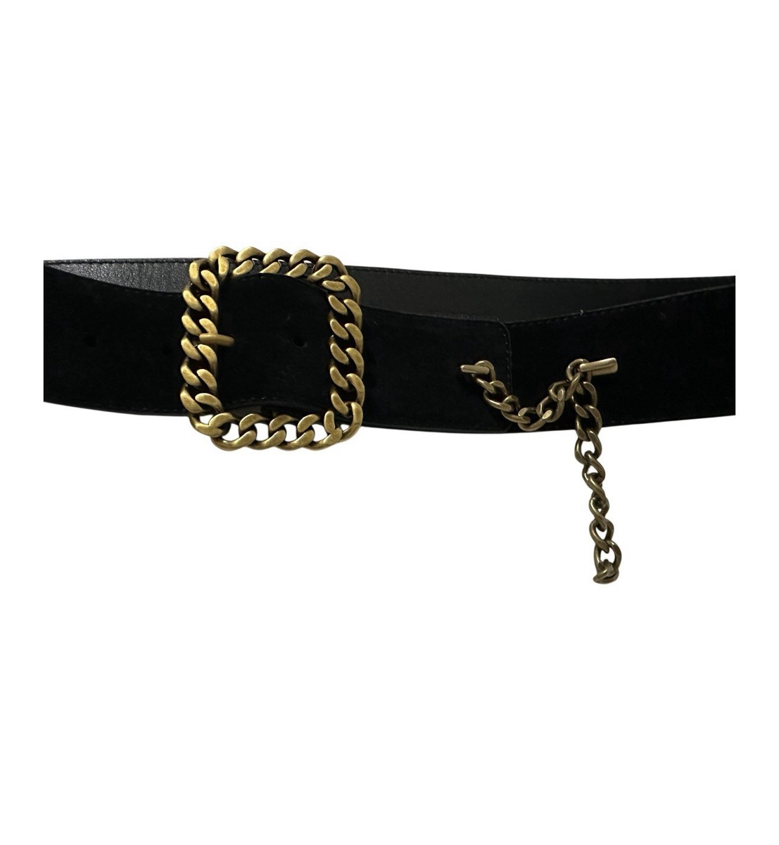 Yves Saint Laurent Wide Belt in Black Suede Yves Saint Laurent Wide Suede Waist Belt - Black Belts  main image 2