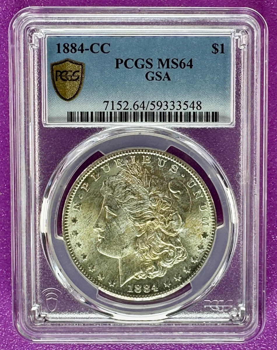 Carson City Grade MS 64 1884 Year Morgan US Dollars (1878-1921