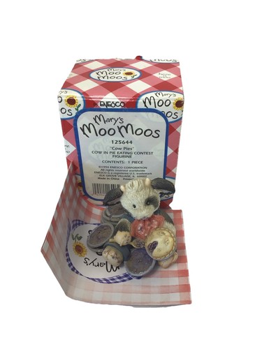 1994 Mary's Marys Mary Moo Moos Enesco 125644 COW PIES Cow in Pie Eating Contest - Picture 1 of 7