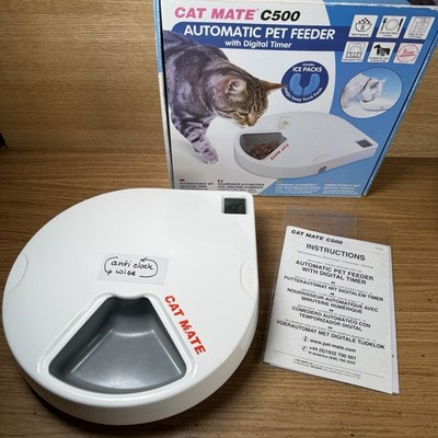 Cat Mate C500 Napf Futterautomat mit Timer für Katzen kleine Hunde funktionstüchtig