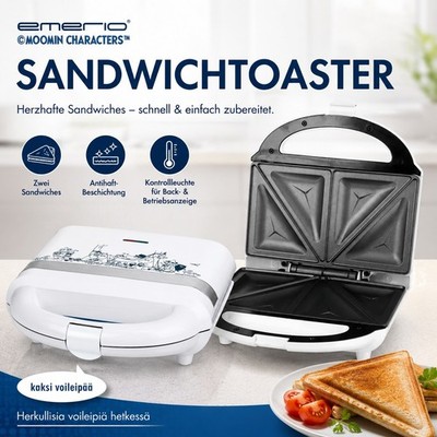 Emerio Sandwichtoaster Sandwich-Grill Sandwicheisen Antihaft 700W 