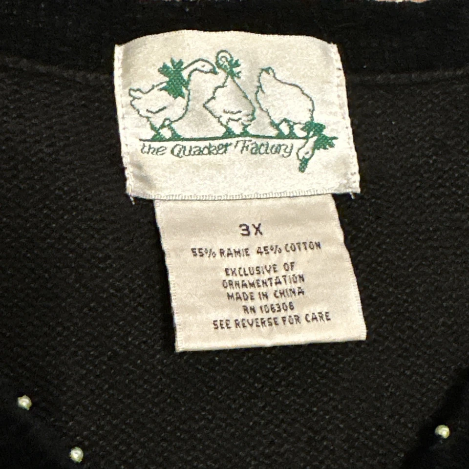 VTG Ugly Christmas Sweater Black Christmas Tree Sequin Beaded Holiday Womens 3XL - Image 3 of 4