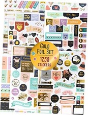Aesthetic Gold Foil Planner Stickers - 1250 Stunning Design Accessories
