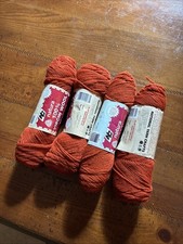 Natura 100 Virgin Wool Yarn Set Of 4 Deep Rust Vintage
