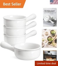 Versatile 15 Oz Ceramic Soup Bowls - Oven, Microwave, Dishwasher Safe, Set of 4