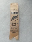 AKRON OHIO 164th VOL. INFANTRY GAR CIVIL WAR GRAND ARMY REPUBLIC REUNION RIBBON