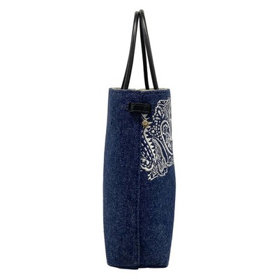 Chloe Sense Micro Tote CHC24UP873N2845D Navy Black White Denim