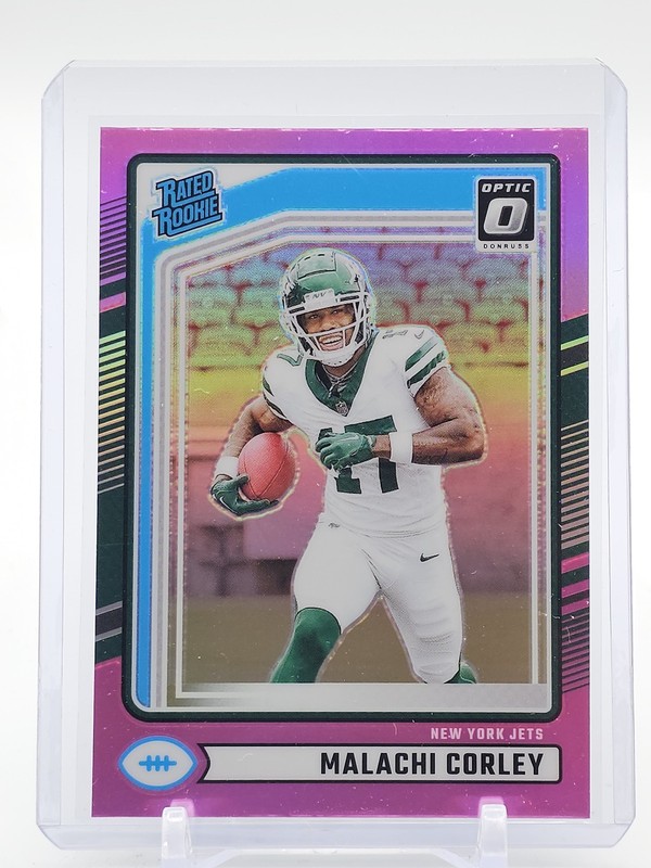 MALACHI CORLEY 2024 DONRUSS OPTIC PINK PRIZM ROOKIE #333 JETS Q5099