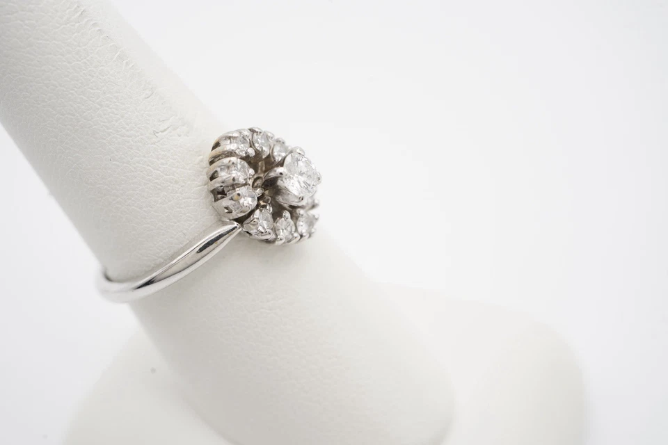 14k White Gold Diamond Ring. Size 7.0. 3.5mm Diamond. Si Clarity. HI Color - Image 4 of 4