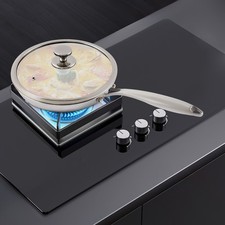 Stainless Steel Frying Pan, Frying Pan [316 Double-sided Full Screen+glass Cover