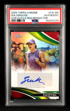 PSA Authentic Iga Swiatek 2025 Topps Chrome Tennis RED Refractor /5 Auto CA-ISK
