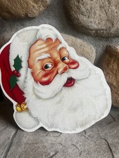 Vintage Die Cut Santa Claus Face Christmas Paper Wall Decor  1 