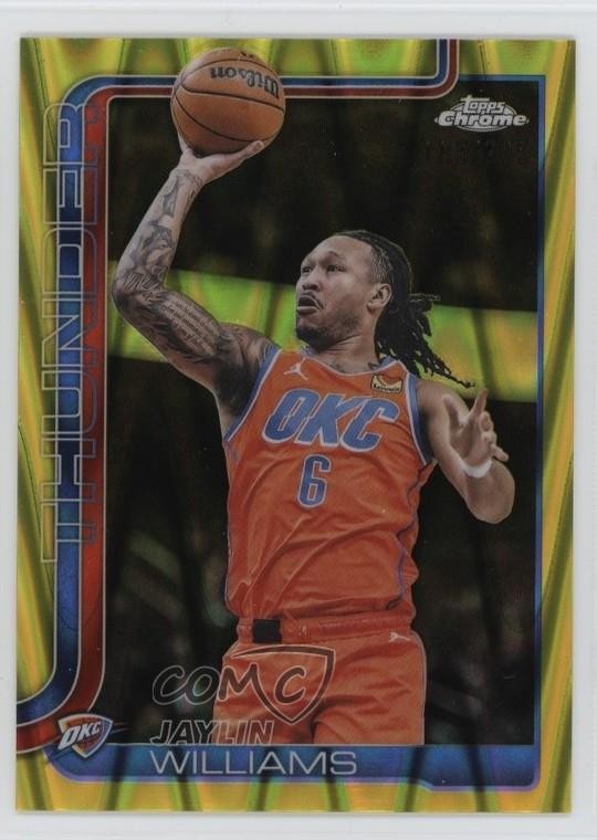 2025-26 Topps Chrome Yellow RayWave Refractor /275 Jaylin Williams #105 6q5