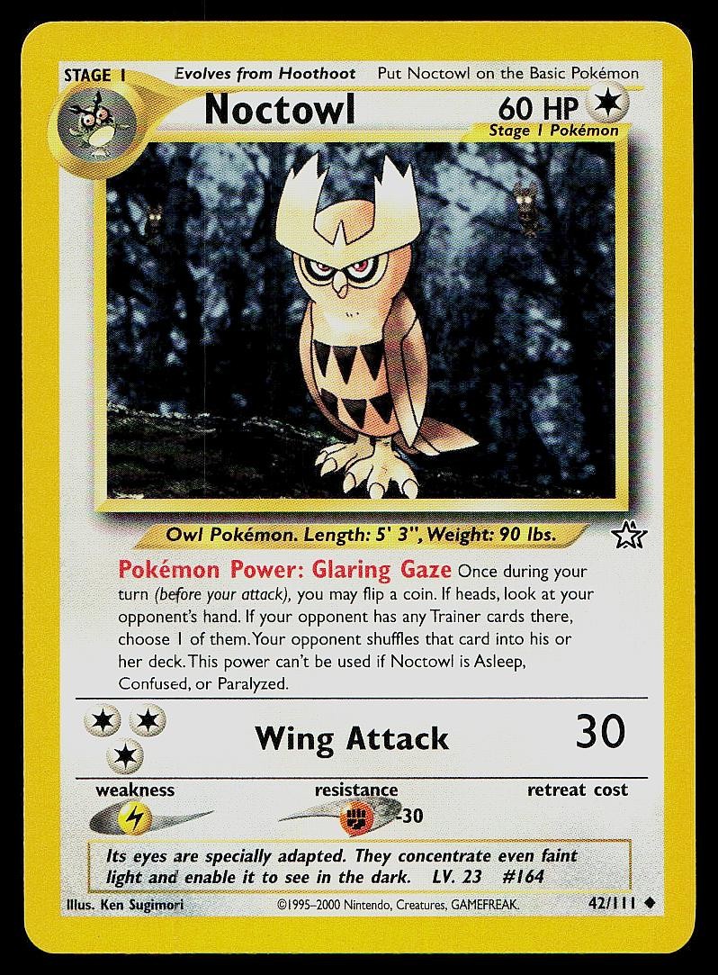 Pokemon Card Neo Genesis Noctowl 42/111 Uncommon