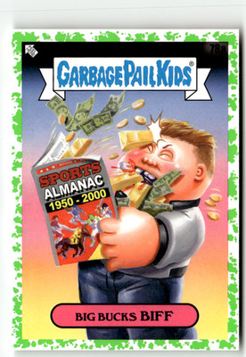 2022 Topps Garbage Pail Kids Book Worms No. 78a Big Bucks Biff Booger Green