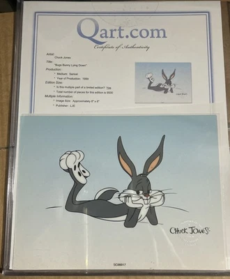 “Bugs Bunny” Chuck Jones Limited Edition Serigraph Cel Animation Art Certified - Image 1 of 2