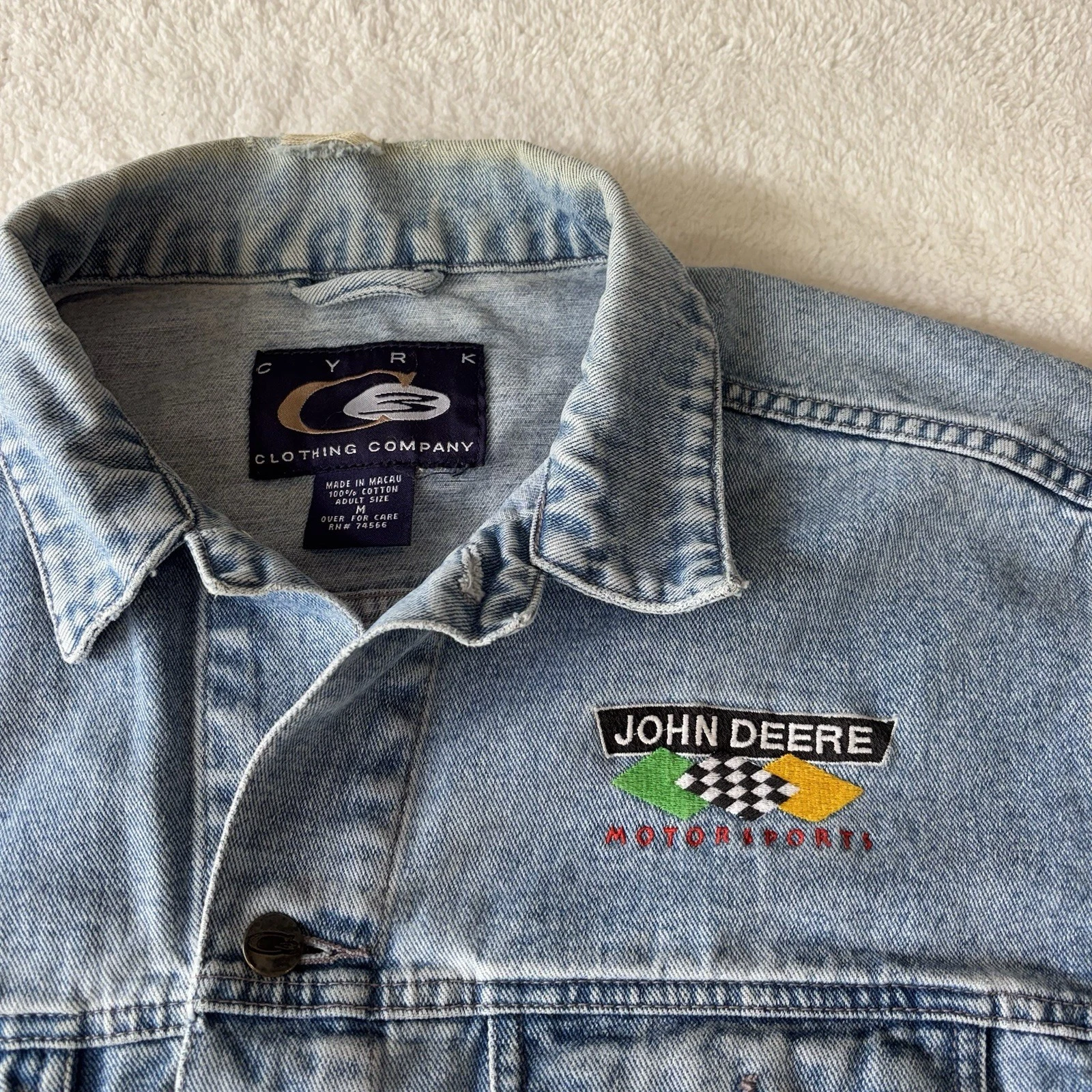 John Deere Motosports Jean/Demin Jacket Size Medium