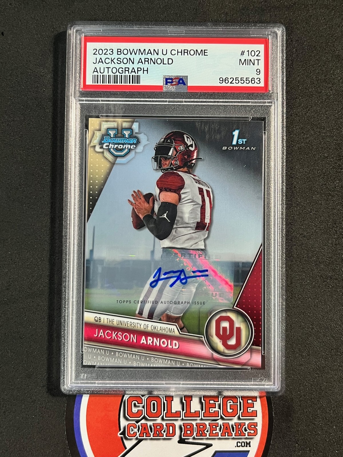 2023 JACKSON ARNOLD AUTO 1ST BASE PSA 9 RC BOWMAN U UNIVERSITY CHROME #102