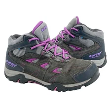 Hi-Tec Hiking Boots Womens Sz 6 Logan Gray Purple Lace Up Waterproof Outdoor