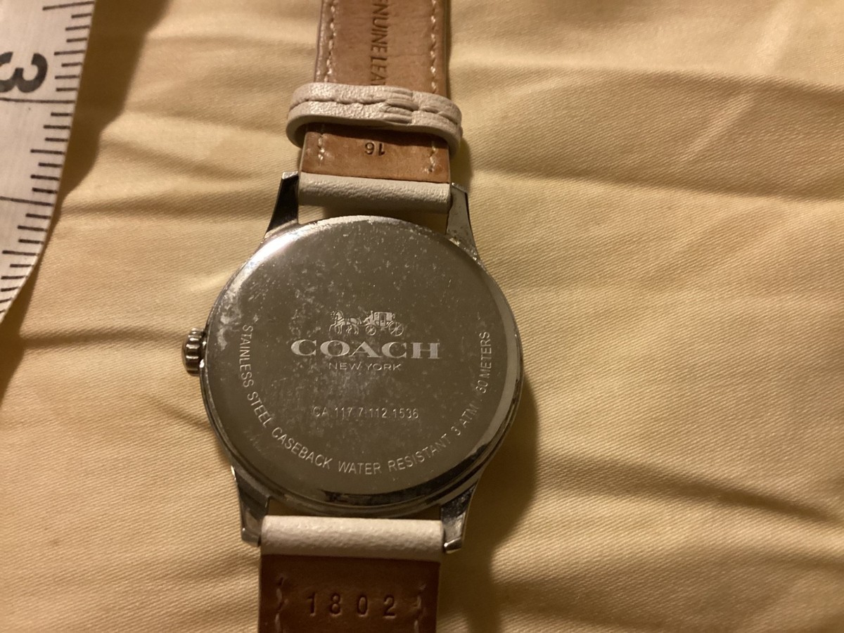 Coach Ruby Leather Strap Studs 14502938 W1550 Chalk Women's Watch
