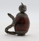 Vintage Sterling Silver Cat Figurine Stone Egg Taxco Mexico — photo 7