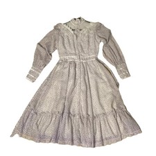 Vtg Gunne Sax Dress Floral Lace 70s Victorian Cottagecore Prairie Maxi size 9