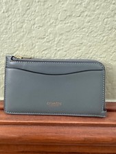 NWT COACH Essential Card Case Wallet Sage CZ112 blue green