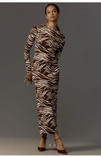 Image of NWT Reformation Tommie Jersey Knit Maxi Dress Animal Print Size S
