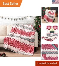 Christmas Throw Blanket  Holiday Christmas Red Fleece Blanket  Soft, Plush,...