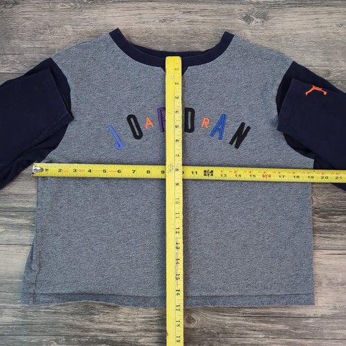 Junior Girls Gray Air Jordan Sweatshirt Long Sleeve Shirt Size XXL 14-16 Years - Picture 6 of 8