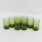 Set of 8 Anchor Hocking Finlandia Avocado Green Vintage Juice Glasses