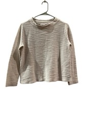 Loft Ann Taylor Women  s Sweater Cream Round Neck Long Sleeve Petite Small