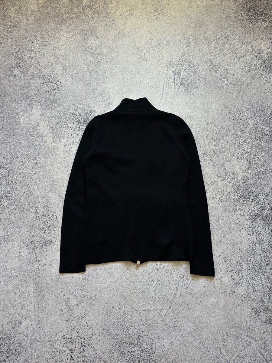 Vintage Prada Sport Zip-up Black Knit Sweater Jacket Size 40 Rare