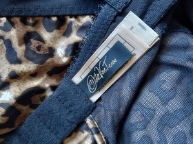 Dita Von Teese Von Follies Leopard Print Black Stretch Fitted Corset Basque 34D